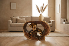 River Slab Monolith styled in a modern living room